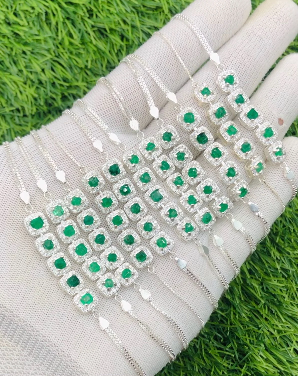 Green gemstone jewelry collection