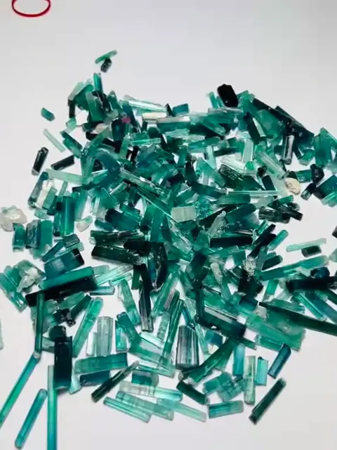 Blue-green crystal parcel