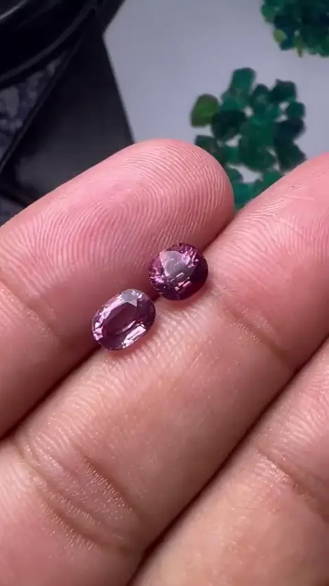 Purple gemstone pair