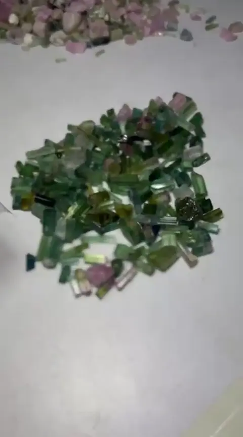 Dark green crystal parcel