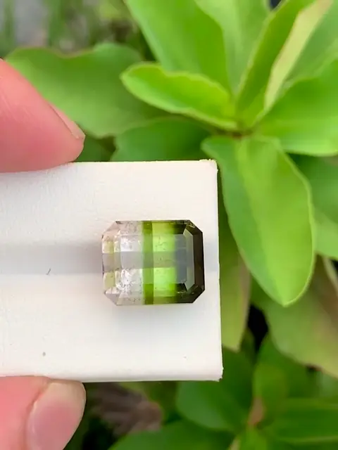 Banded green gemstone