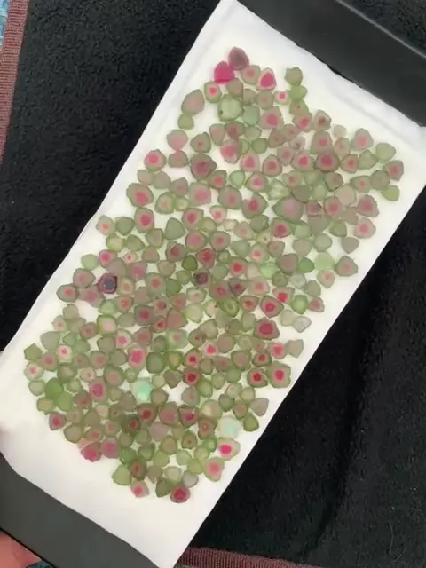 Pink and green gemstone parcel