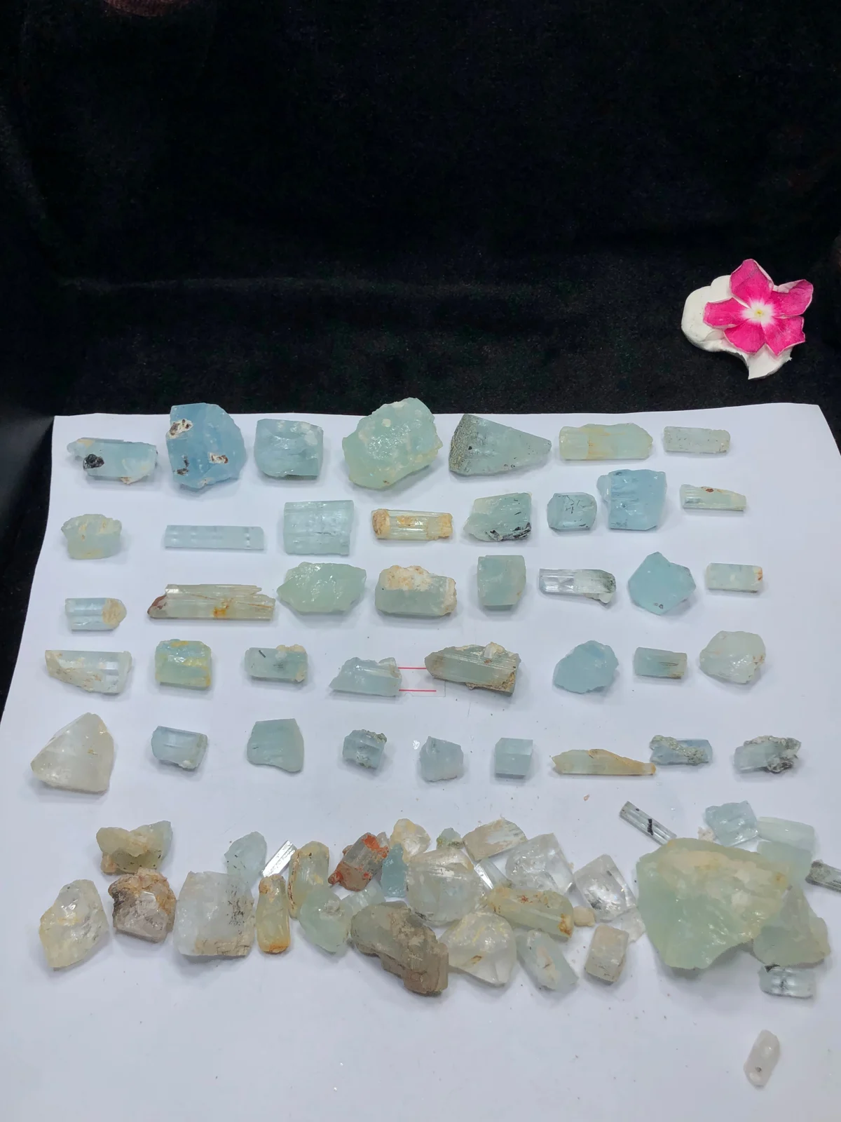 Pale gemstone collection